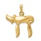 14K Yellow Gold Chai Pendant Charm Jewish Jewelry 24mm x 20mm